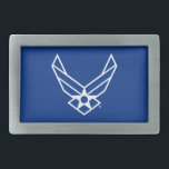 United States Air Force Logo - Blue Belt Buckle<br><div class="desc">Show your support of the United States Air Force with these classic Us Air Force logos.</div>