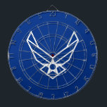 United States Air Force Logo - Blue Dart Board<br><div class="desc">This design features the official United States Air Force logo displayed on a bold blue background. Representing pride,  honor,  and tradition,  it’s a timeless tribute to the service and dedication of the United States Air Force.</div>