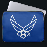 United States Air Force Logo - Blue Laptop Sleeve<br><div class="desc">This design features the official United States Air Force logo displayed on a bold blue background. Representing pride,  honor,  and tradition,  it’s a timeless tribute to the service and dedication of the United States Air Force.</div>