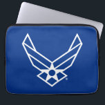 United States Air Force Logo - Blue Laptop Sleeve<br><div class="desc">This design features the official United States Air Force logo displayed on a bold blue background. Representing pride,  honor,  and tradition,  it’s a timeless tribute to the service and dedication of the United States Air Force.</div>