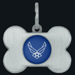 United States Air Force Logo - Blue Pet ID Tag<br><div class="desc">This design features the official United States Air Force logo displayed on a bold blue background. Representing pride,  honor,  and tradition,  it’s a timeless tribute to the service and dedication of the United States Air Force.</div>
