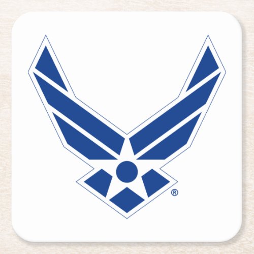 United States Air Force Logo _ Blue Square Paper Coaster