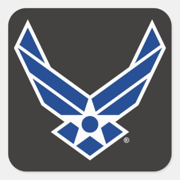 United States Air Force Logo - Blue Square Sticker by usairforce at Zazzle