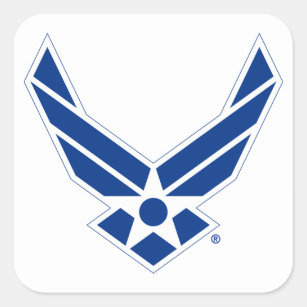 United States Air Force Logo - Blue Square Sticker