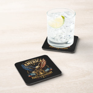 United States America 250th Anniversary Eagle Beverage Coaster