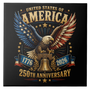 United States America 250th Anniversary Eagle Ceramic Tile