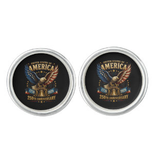 United States America 250th Anniversary Eagle Cufflinks