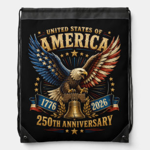 United States America 250th Anniversary Eagle Drawstring Bag