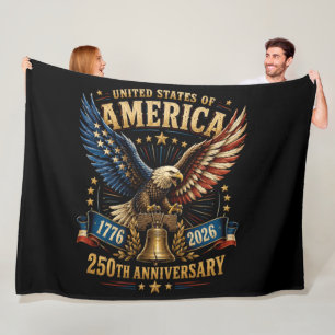 United States America 250th Anniversary Eagle Fleece Blanket