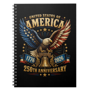 United States America 250th Anniversary Eagle Notebook