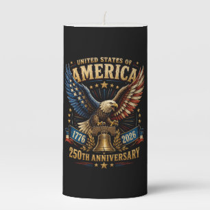 United States America 250th Anniversary Eagle Pillar Candle