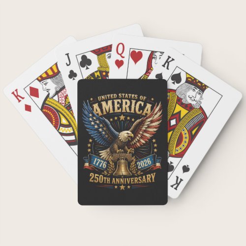 United States America 250th Anniversary Eagle Poker Cards