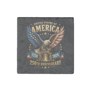 United States America 250th Anniversary Eagle Stone Magnet