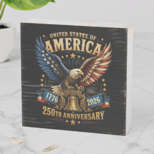 United States America 250th Anniversary Eagle Wooden Box Sign