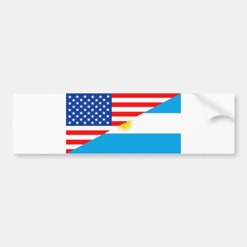 united states america argentina half flag usa coun bumper sticker
