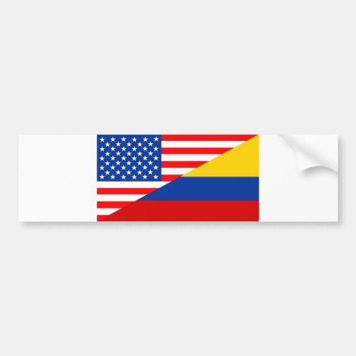 united states america colombia half flag usa count bumper sticker