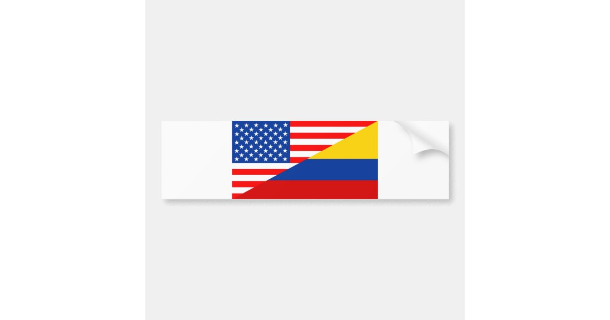 united states america colombia half flag usa count bumper ...