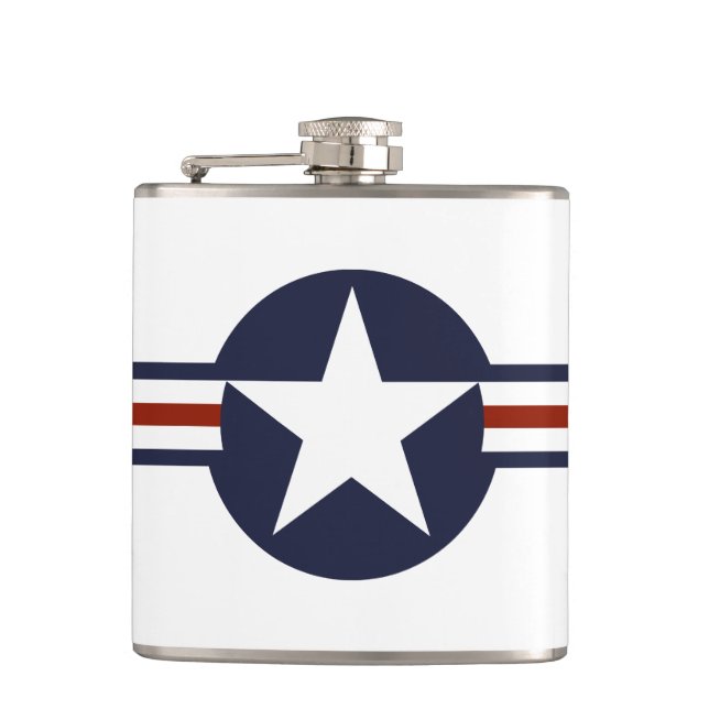 united states america country flag roundel symbol flask (Front)
