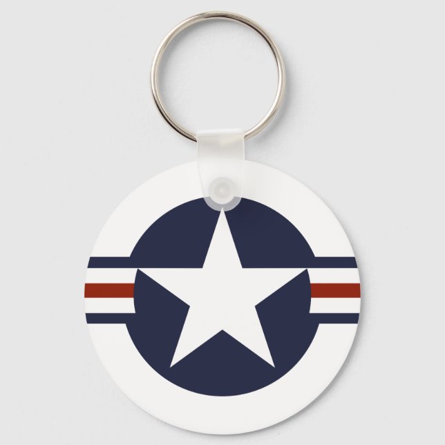 united states america country flag roundel symbol keychain (Front)
