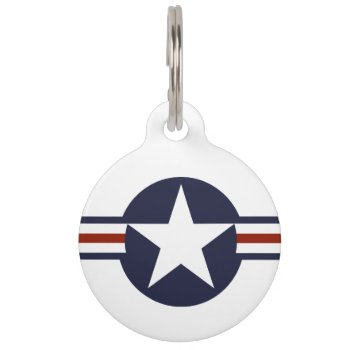 United States America Country Flag Roundel Symbol Pet Id Tag by tony4urban at Zazzle