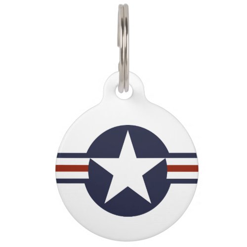united states america country flag roundel symbol pet ID tag