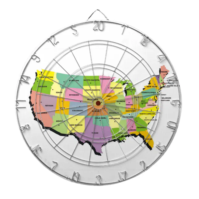 JALPAK AMERICAN DART ダーツボード アメリカ地図 united states america country map dart board | Zazzle