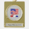 United States America Flag USA Soccer Ball Golden