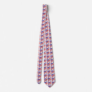 United States America Flag USA Soccer Ball Tiled Neck Tie