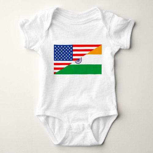 united states america india half flag usa country baby bodysuit