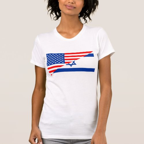 united states america israel half flag usa country T_Shirt