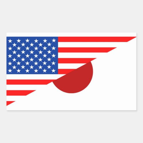 united states america japan half flag usa country rectangular sticker