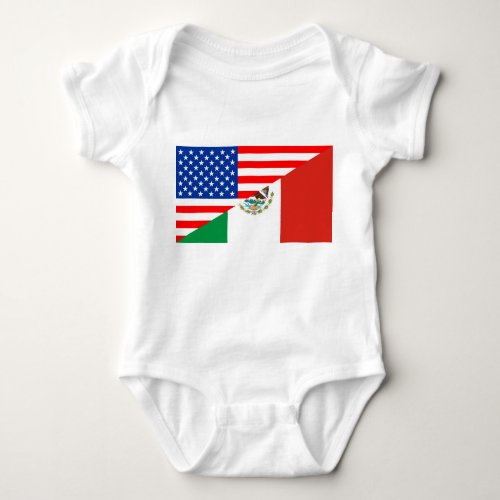 united states america mexico half flag usa country baby bodysuit