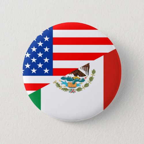 united states america mexico half flag usa country pinback button
