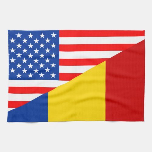 united states america romania half flag usa countr kitchen towel