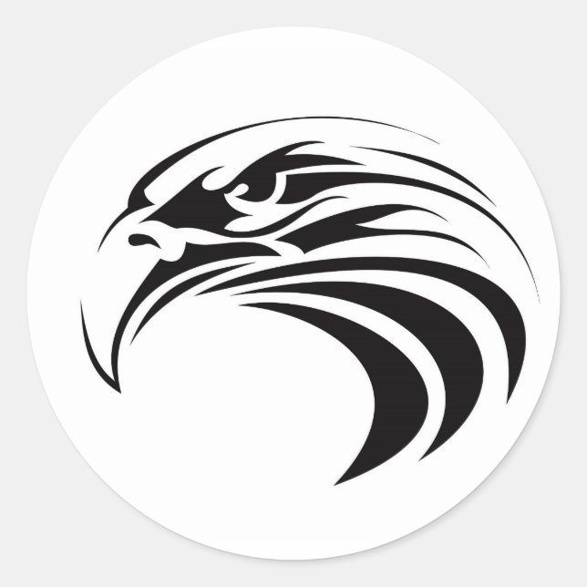united states america symbol eagle tribal tattoo classic round sticker (Front)
