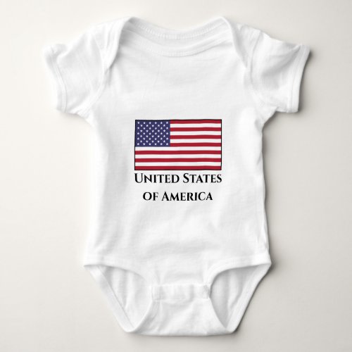 United States American Flag Baby Bodysuit