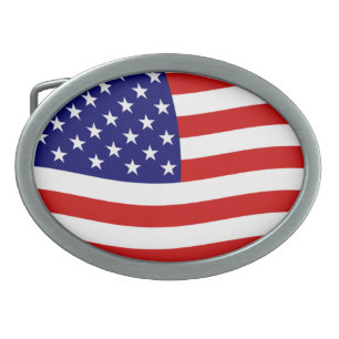 United States American Flag Belt Buckle