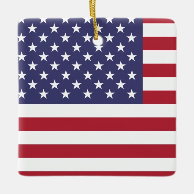 United States (American) Flag Ceramic Ornament (Front)