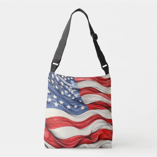 United States American Flag Crossbody Bag