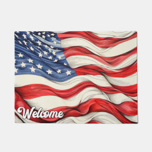 United States American Flag Doormat