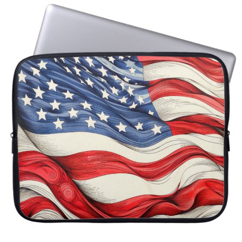 United States American Flag Laptop Sleeve