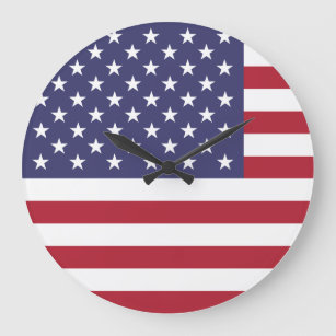 United States (American) Flag Large Clock