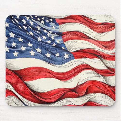 United States American Flag Mouse Pad