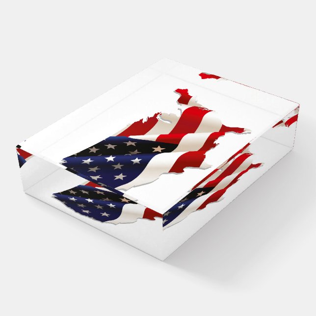 United States American Flag Paperweight (Angled)