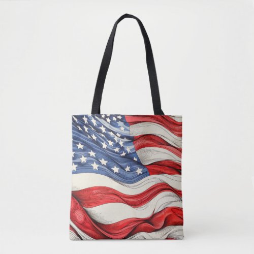 United States American Flag Tote Bag