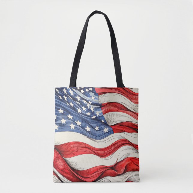 United States American Flag Tote Bag (Front)