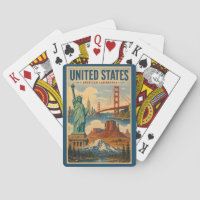 United States American Landmarks Illustration