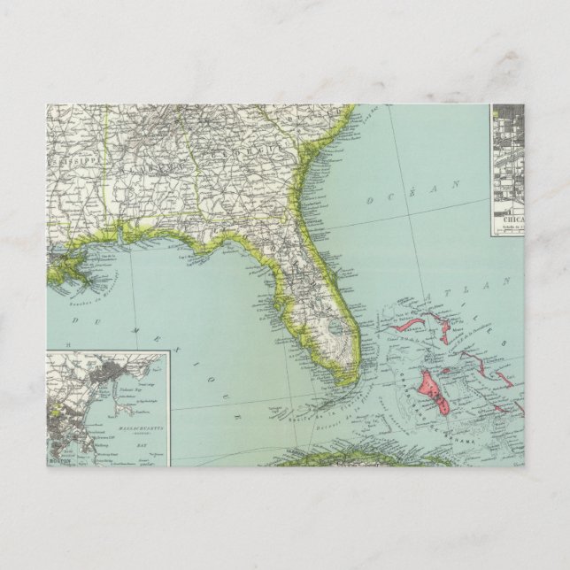 United States and Bahamas Postcard (Front)