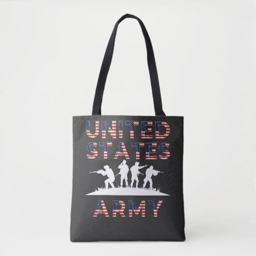 United States Army  American flag typography Tote Bag
