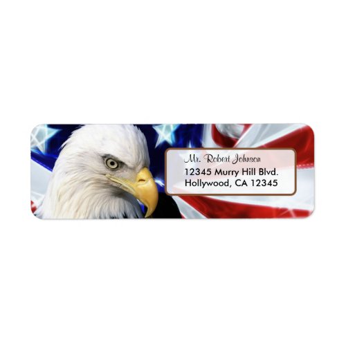 United States Bald Eagle Return Address Label